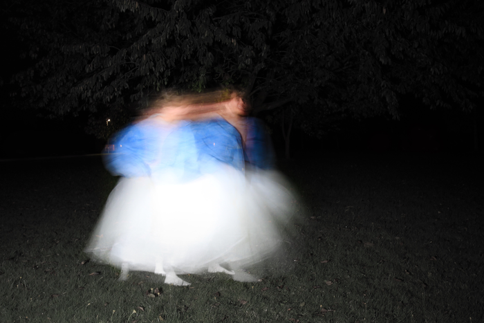 Styling wedding underskirt with vintage denim jacket